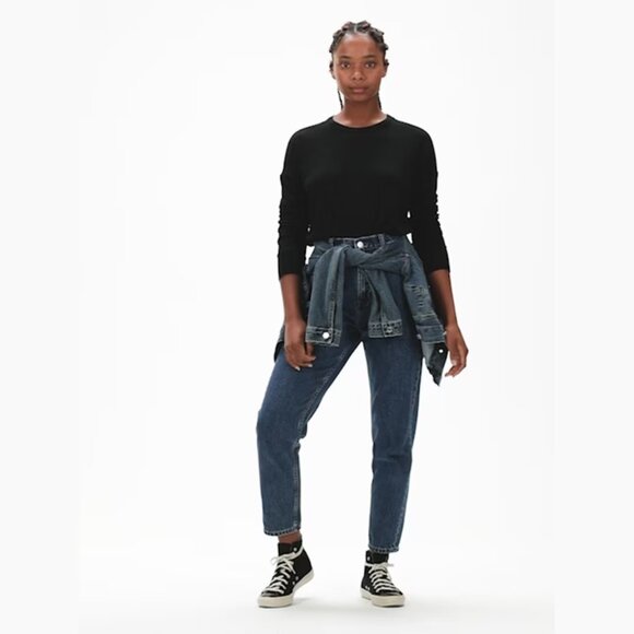 Gap Dropped Shoulder Softspun Long Sleeve T-Shirt Large Black - Picture 7 of 12